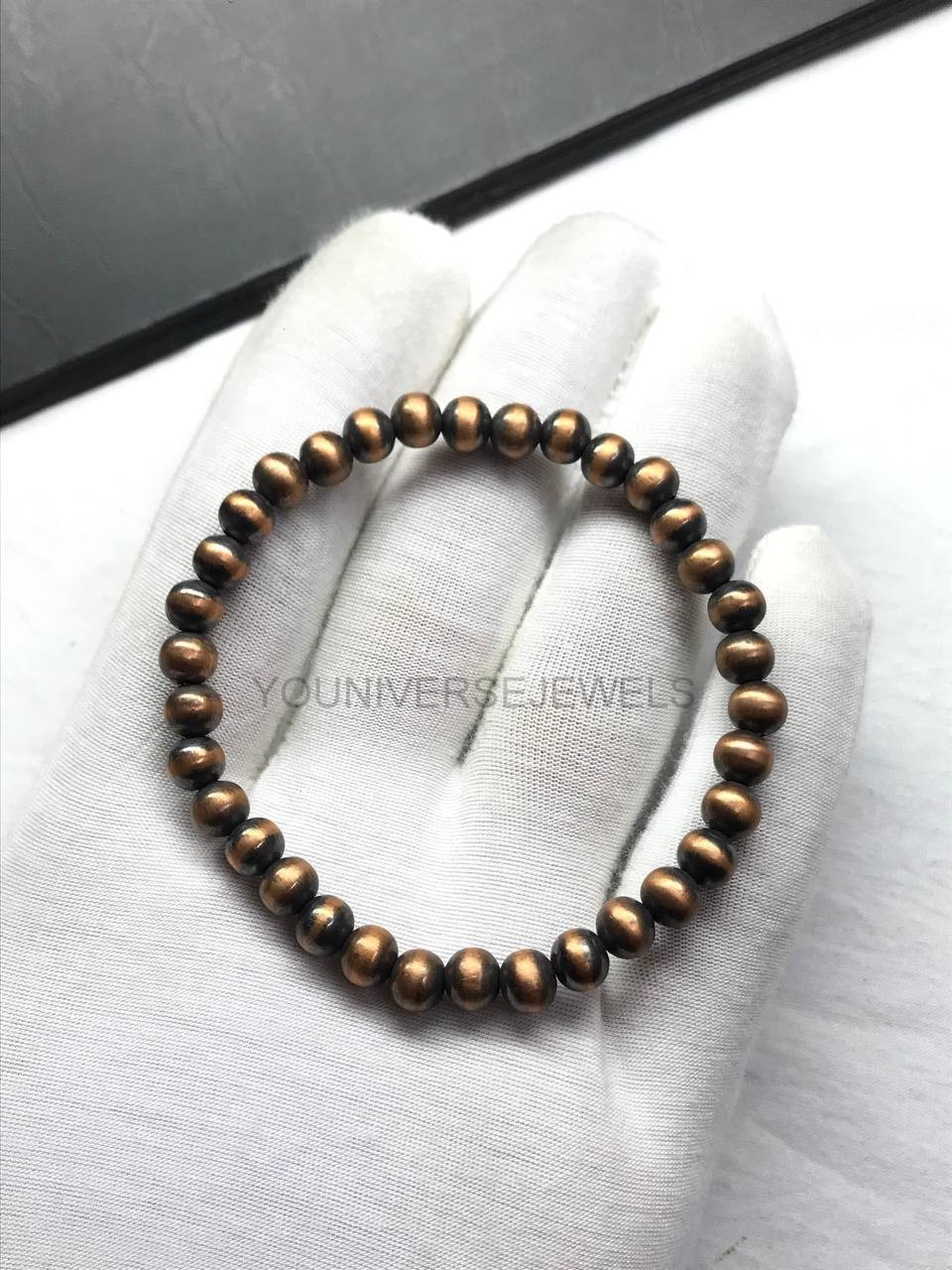 6MM Copper Bracelet For Men & Women, Handmade Stretch Bracelet, Gift For Her/Him