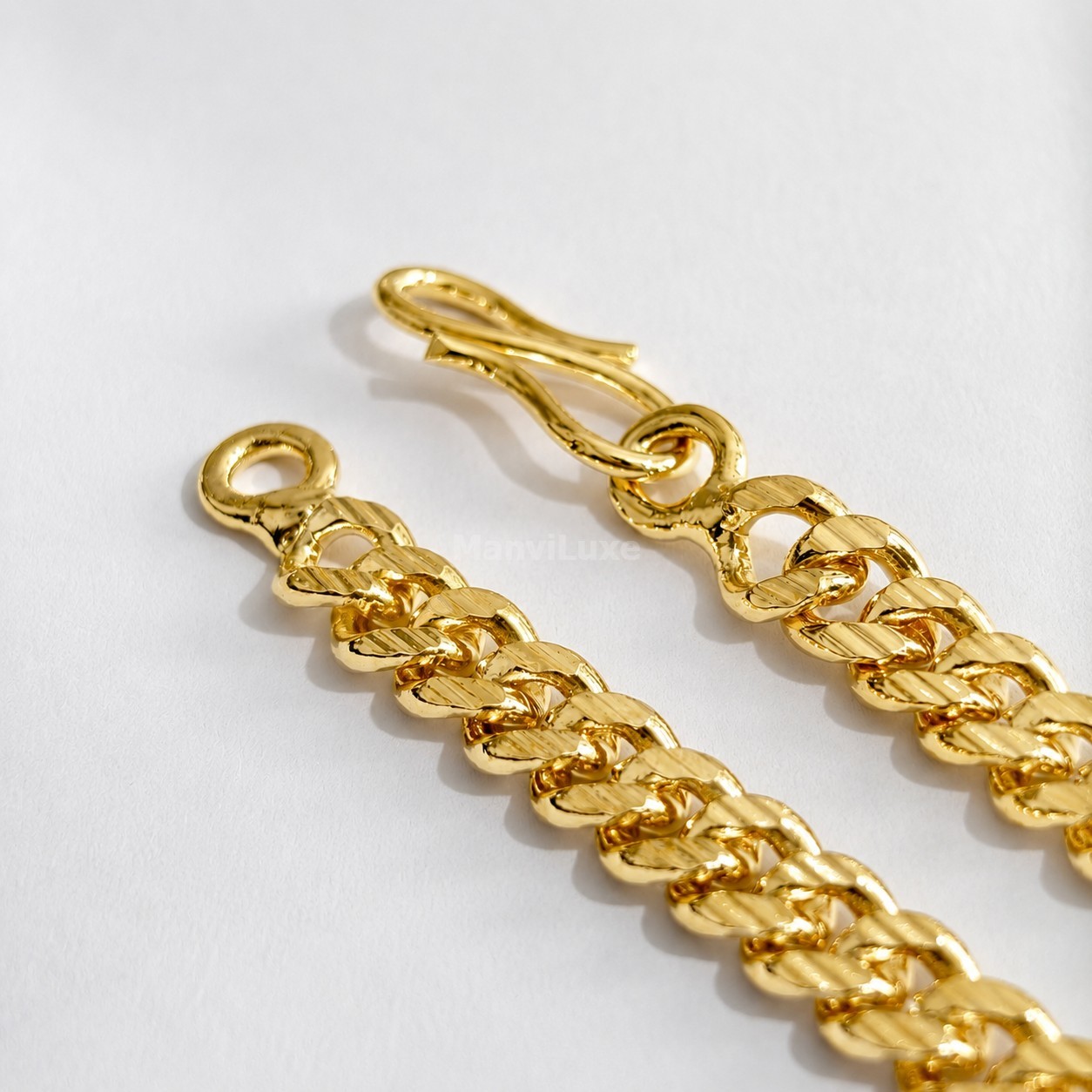 20″Premium Gold Filled Heavy Cuban Curb Chain | Textured Diamond Cut Necklace