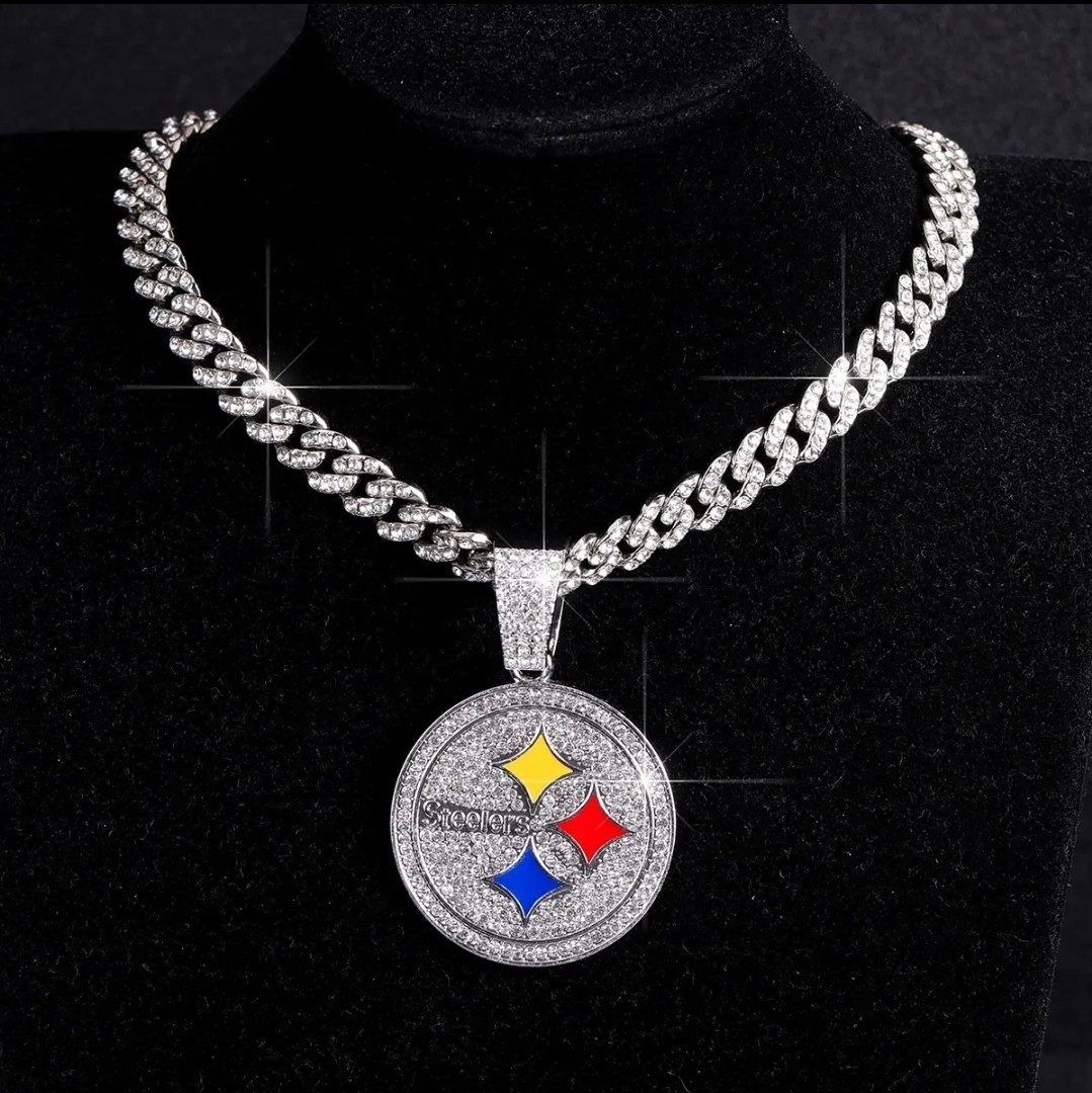 Pittsburgh Steelers Bling Hip Hop Pendant & 24″ Necklace