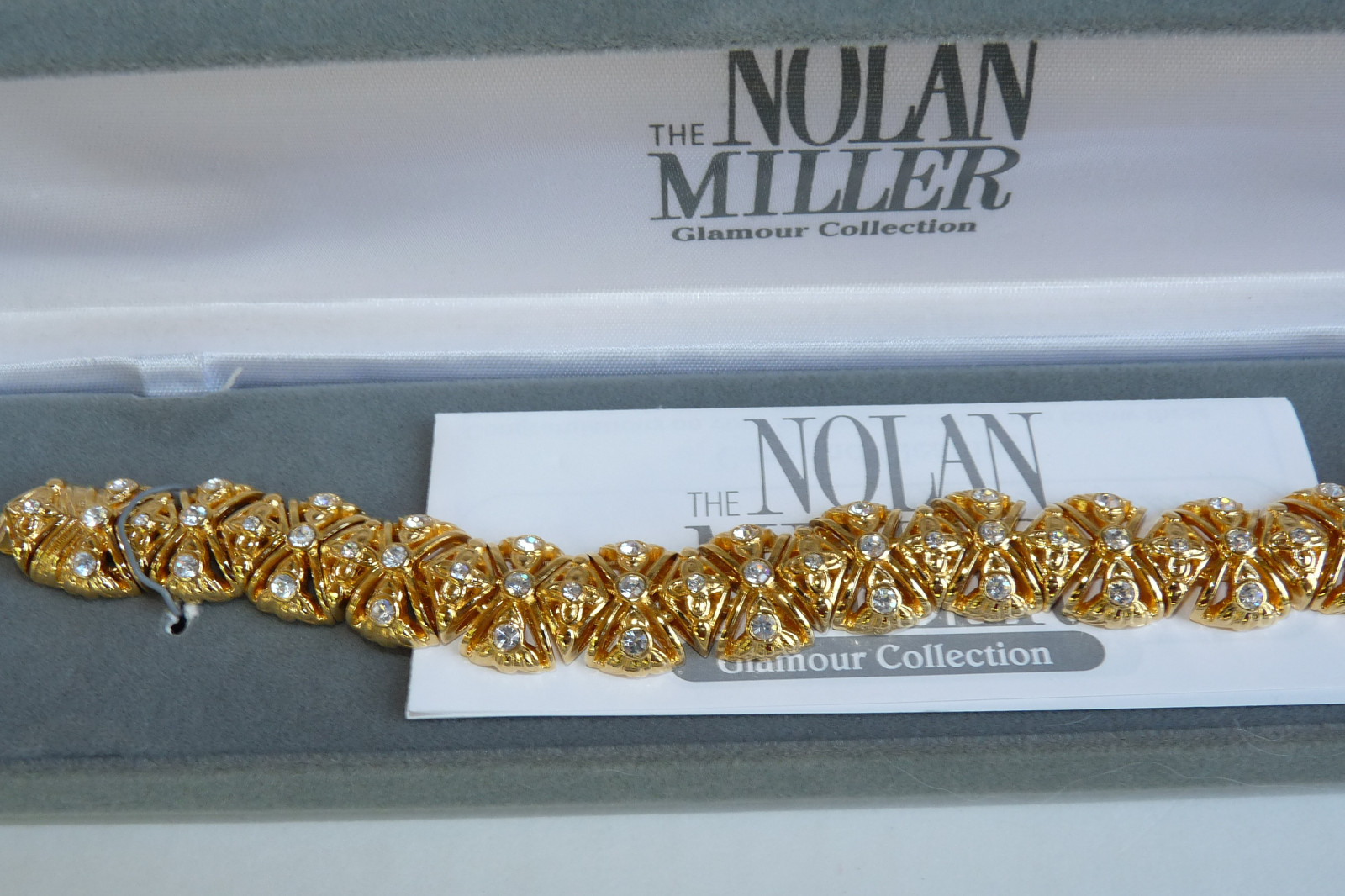 Nolan Miller Glamour Collection Michigan Avenue Gold Crystal link bracelet New