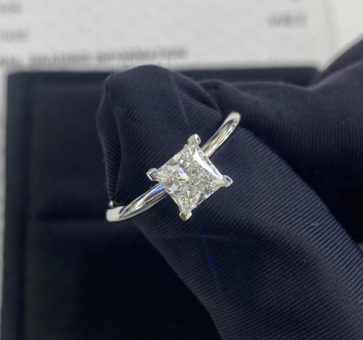 5.00 Ct Certified Lab Grown White Diamond Princess Cut Solitaire Ring 925 Silver