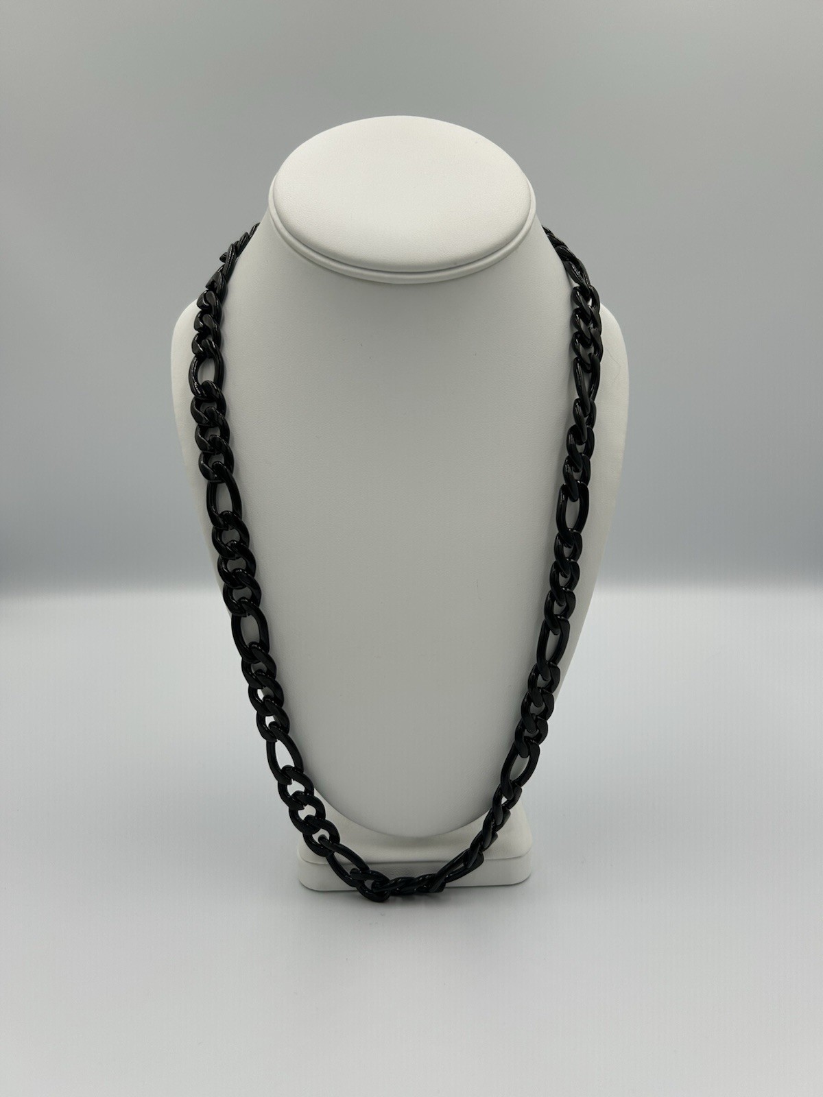 Chucky Black Figaro Chain Statement Necklace 24 Inch Costume Jewelry
