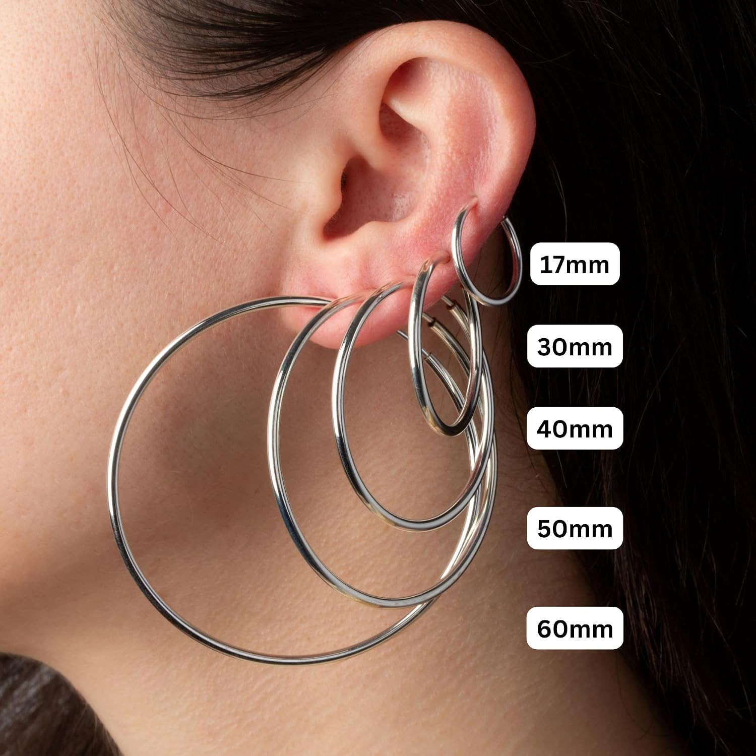 Clip on Spring Hoop Earrings for Non-Pierced Ears