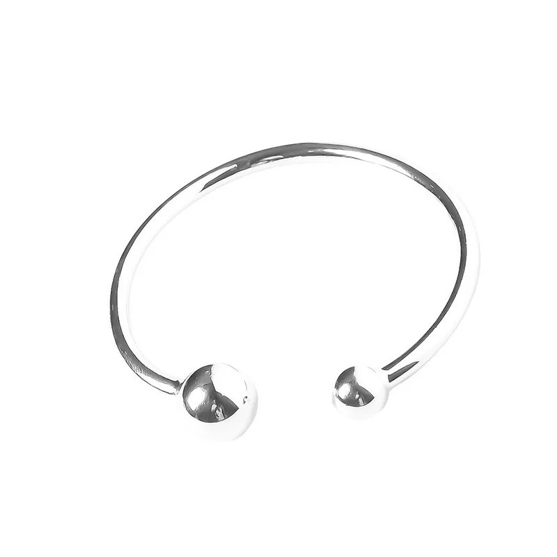100% Solid Sterling Silver Metal Bracelet for Women Vintage Handmade Simple