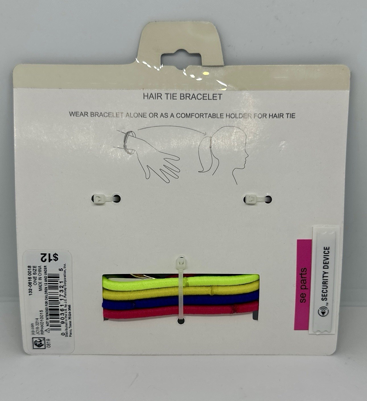 Mixit Spare Parts Neon Hair Tie Gold Tone Cuff Bracelet Includes 6 Pieces