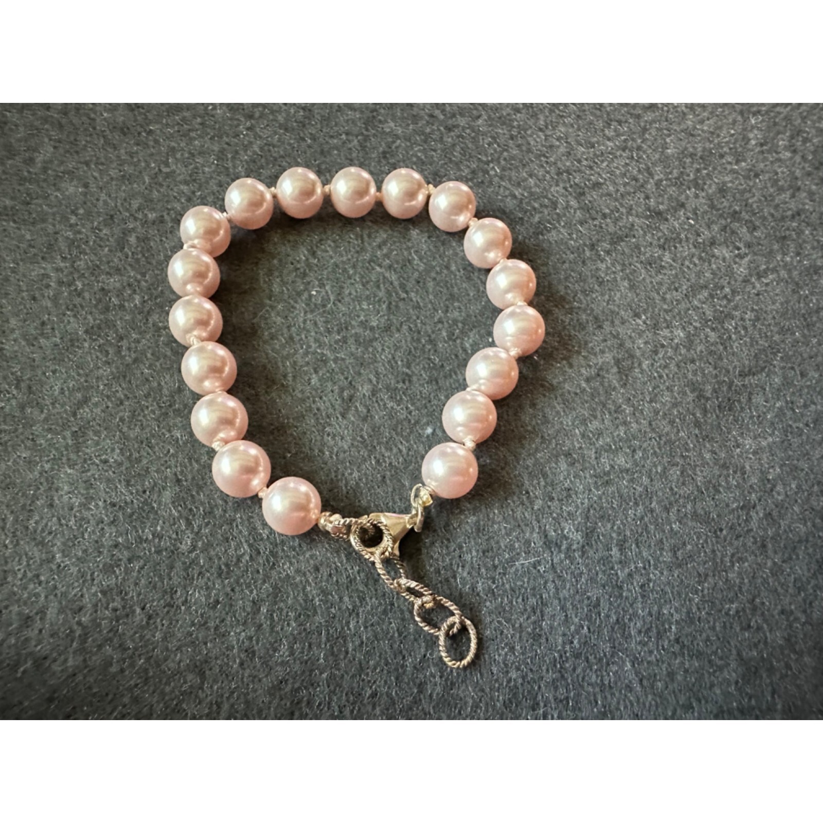 Swarovski Elements Pink Pearl Beaded Bracelet Swarovski 925 Lobster Claw Clasp