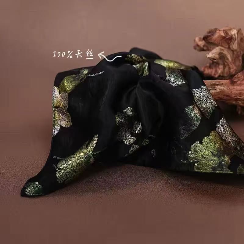 Traditional Chinese Floral Hair Tie, Elegant Hair Accessory 4 Colors