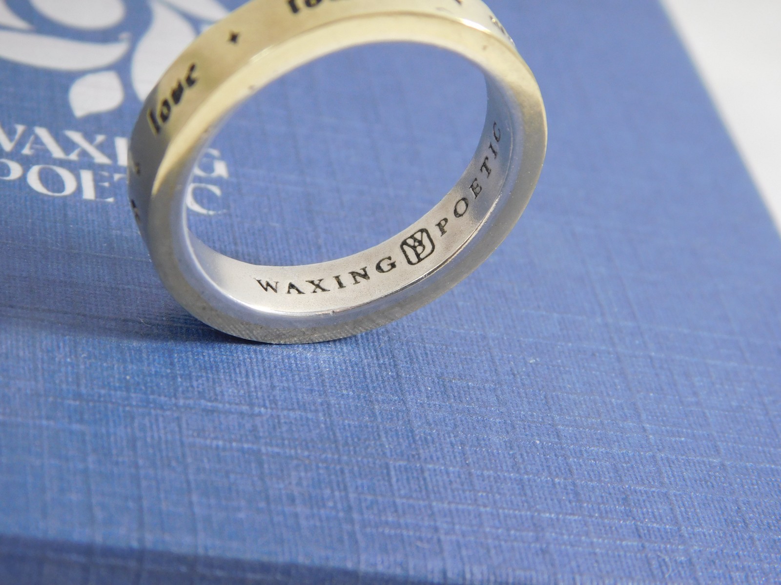 WAXING POETIC Sterling Silver Brass Guidance Wonder Toward Beauty Love Ring sz 9