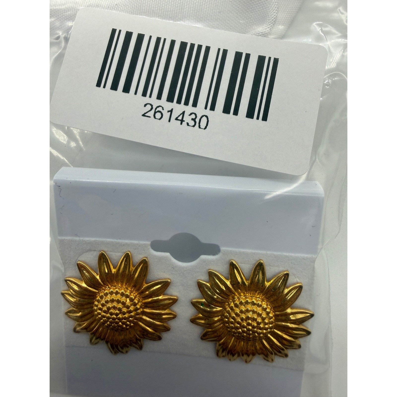 Gold Sunflower Stud Earrings Large Floral Nature Inspired Summer Jewelry NEW