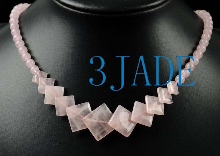 17″ Natural Rose Quartz Gemstone Necklace