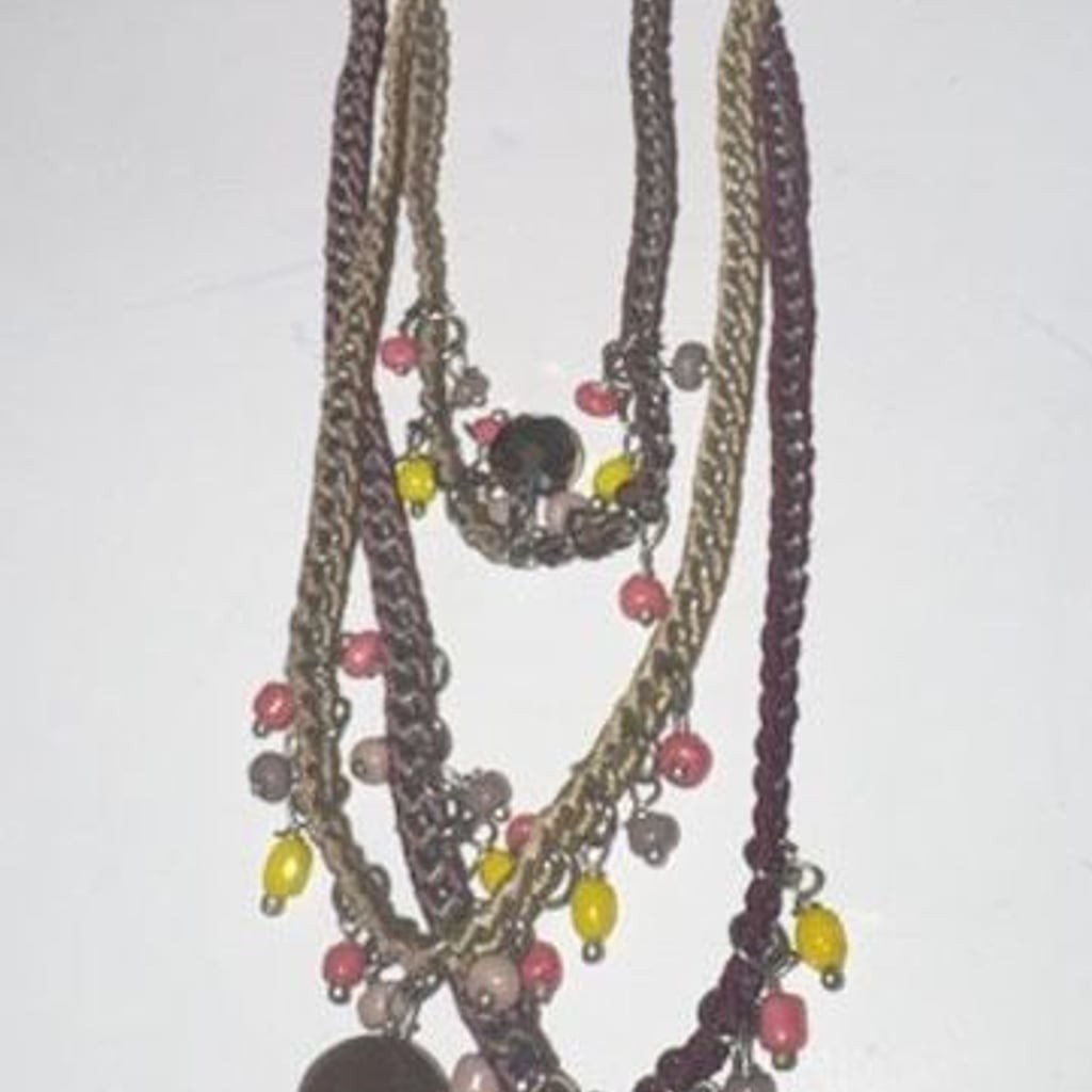 Bohemian Multi-Strand Beaded Tassel Necklace with Earthy Tones and Stone Accents