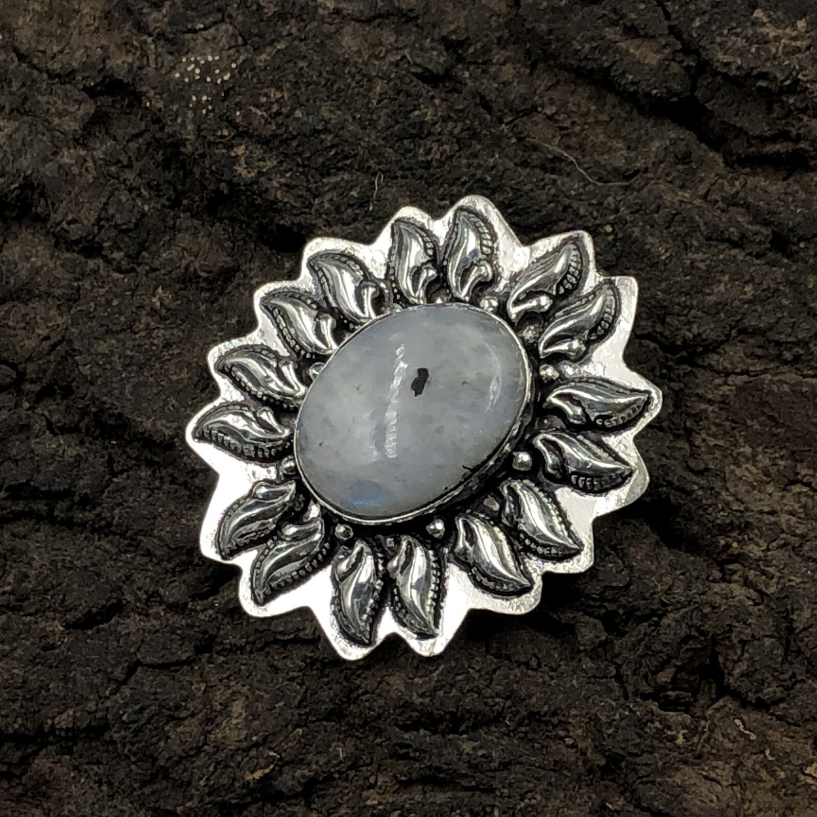 Rainbow Moonstone Pendant Handcrafted Sterling Silver Unique Gift Jewelry 1.77″