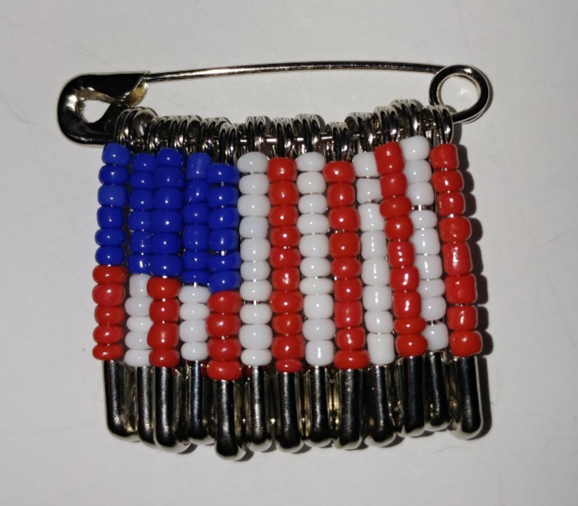 Unique Patriotic and Flag Safety Pin Brooch
