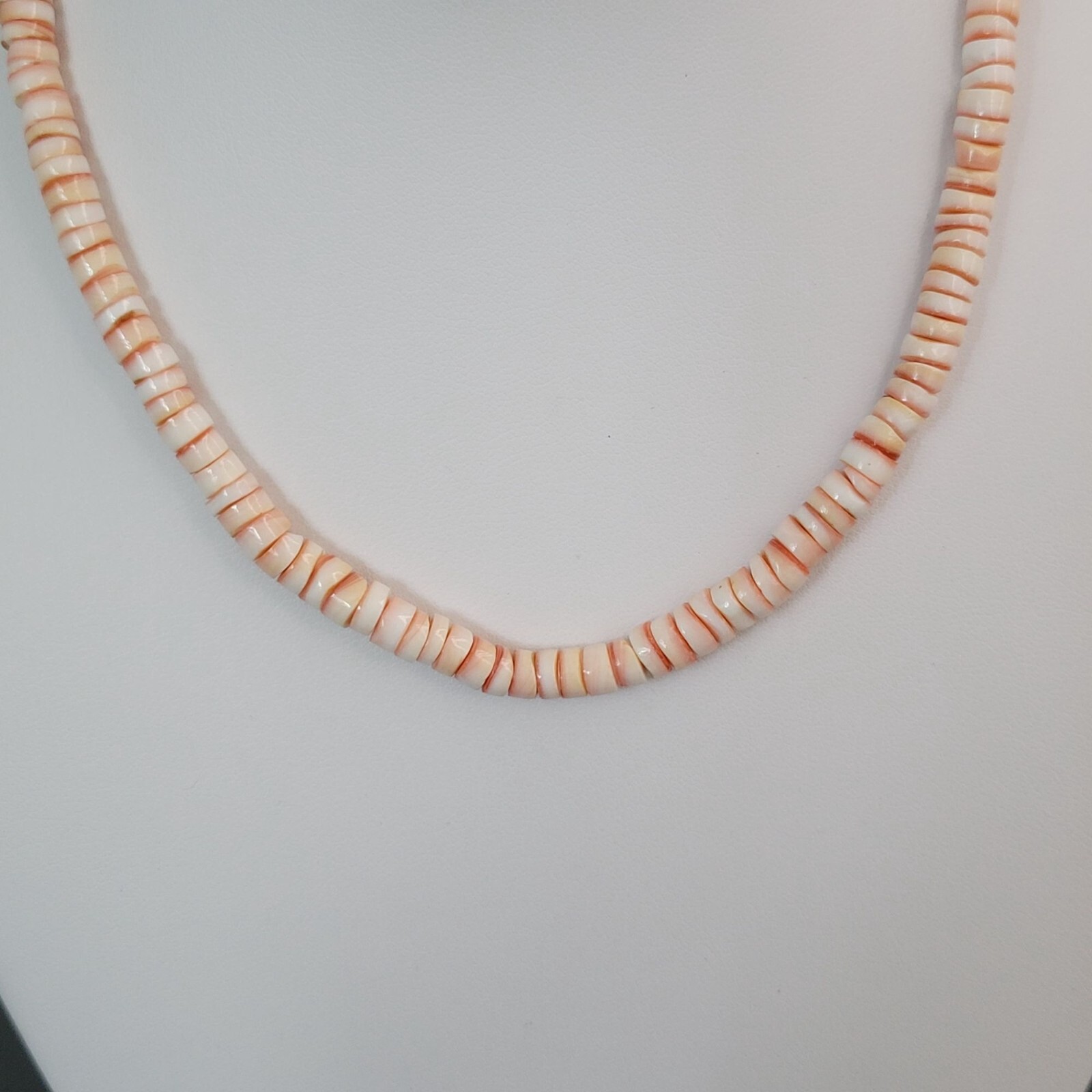 Womens Choker Necklace Orange White Quartz Small Stones Barrel Clasp 14 in