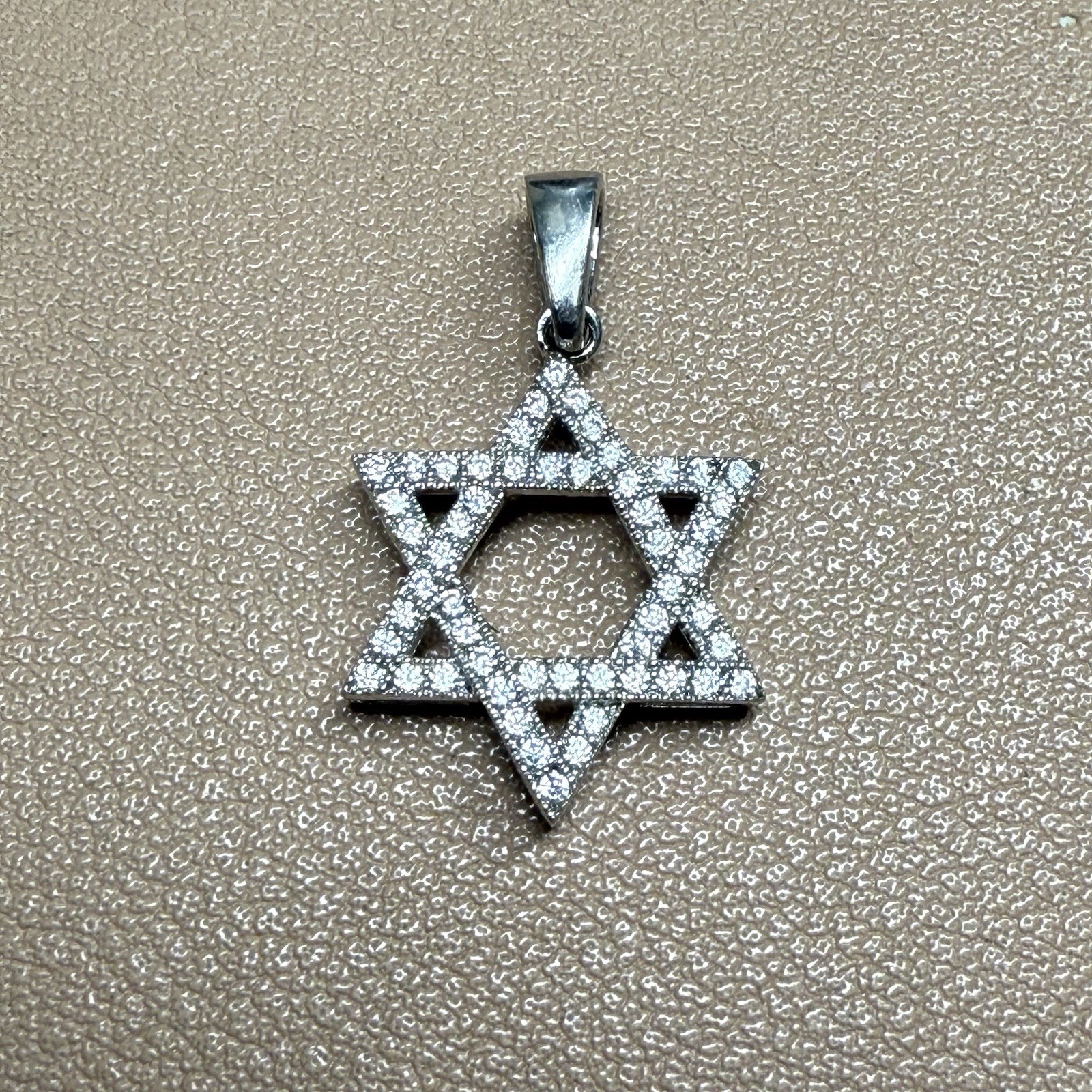 925 Sterling Silver Classic Jewish Star of David CZ Pendant 2.9mm Bail