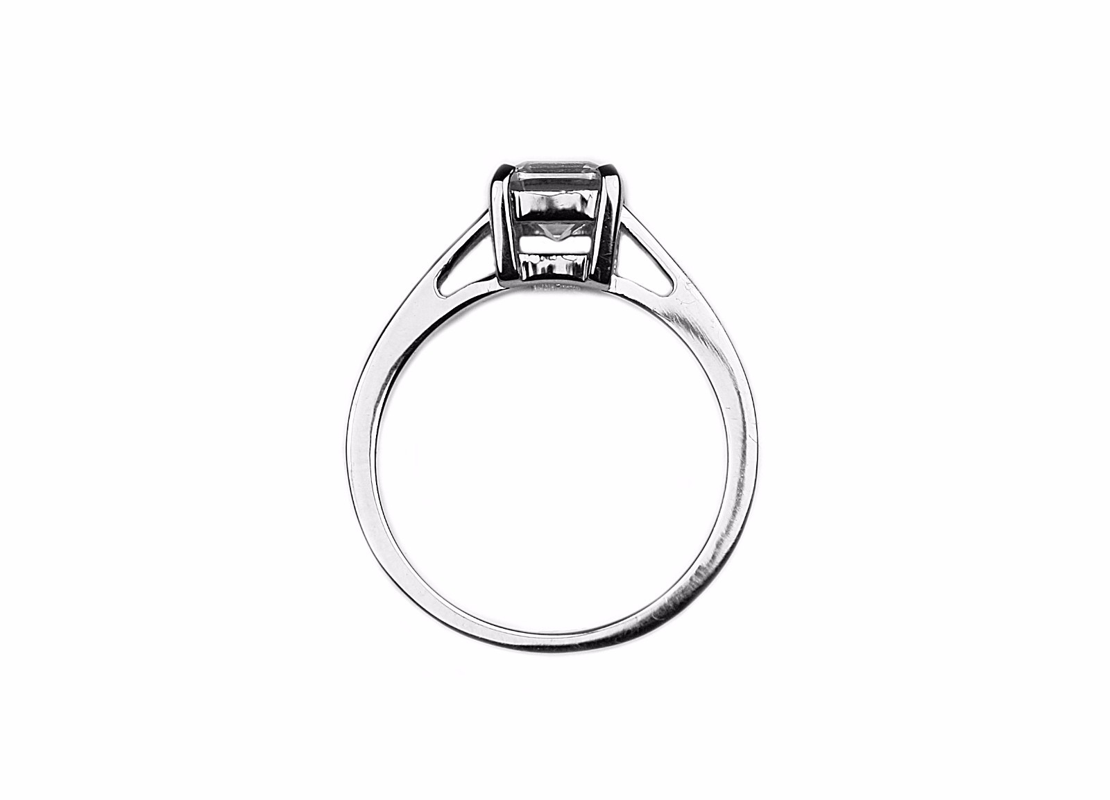 925 Silver Solitaire Square Asscher Cut 1.0 Carat Engagement Wedding Ring