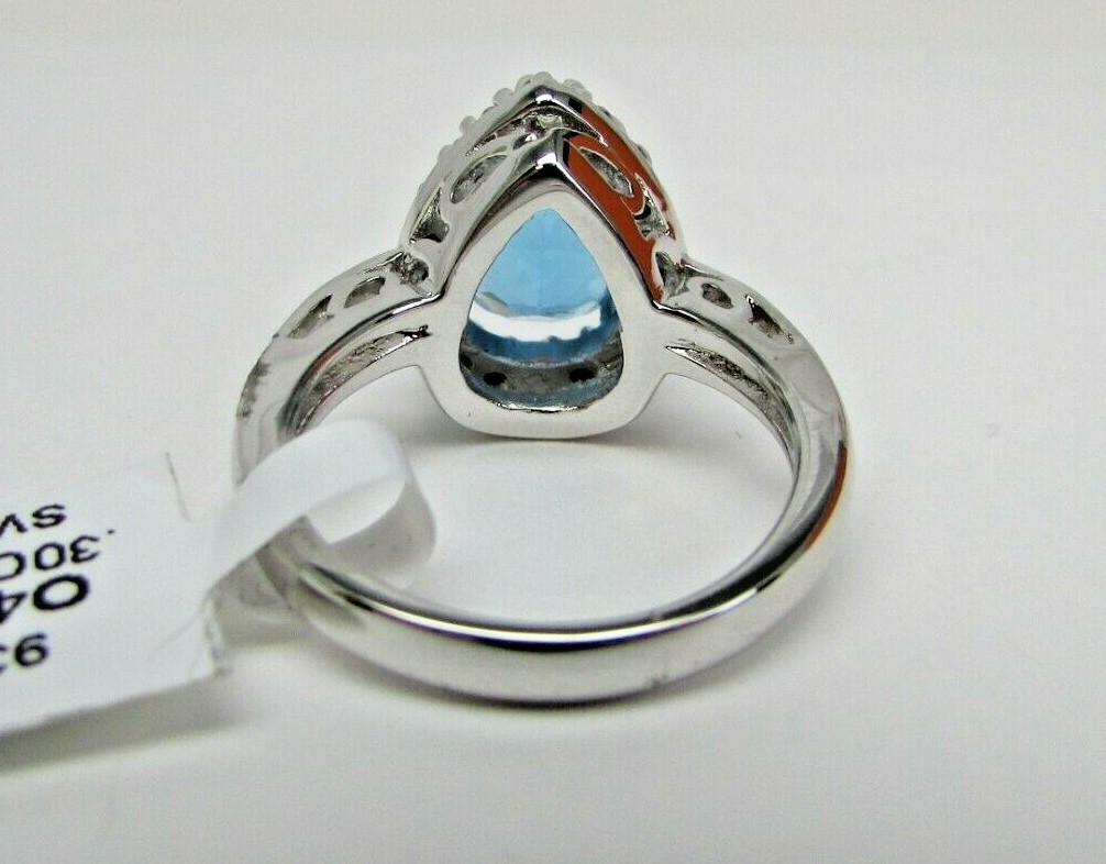 Allison Reed Silver Tone Blue Topaz Ring Size 6.5 (O45 1649 05) NEW