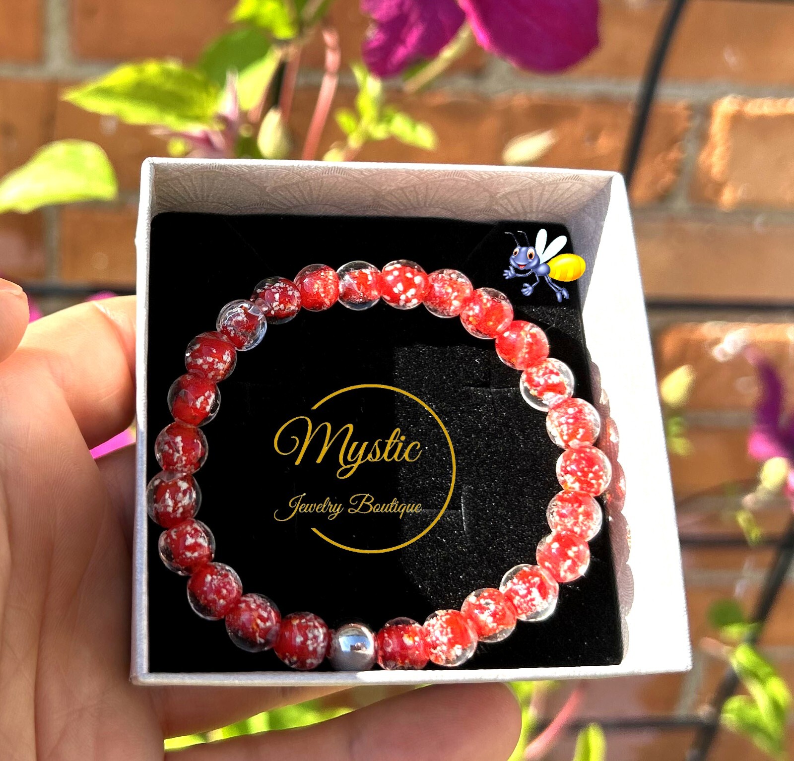 * New Colors * Mystic Firefly Bracelet Lampwork Luminous Glass Glow In The Dark