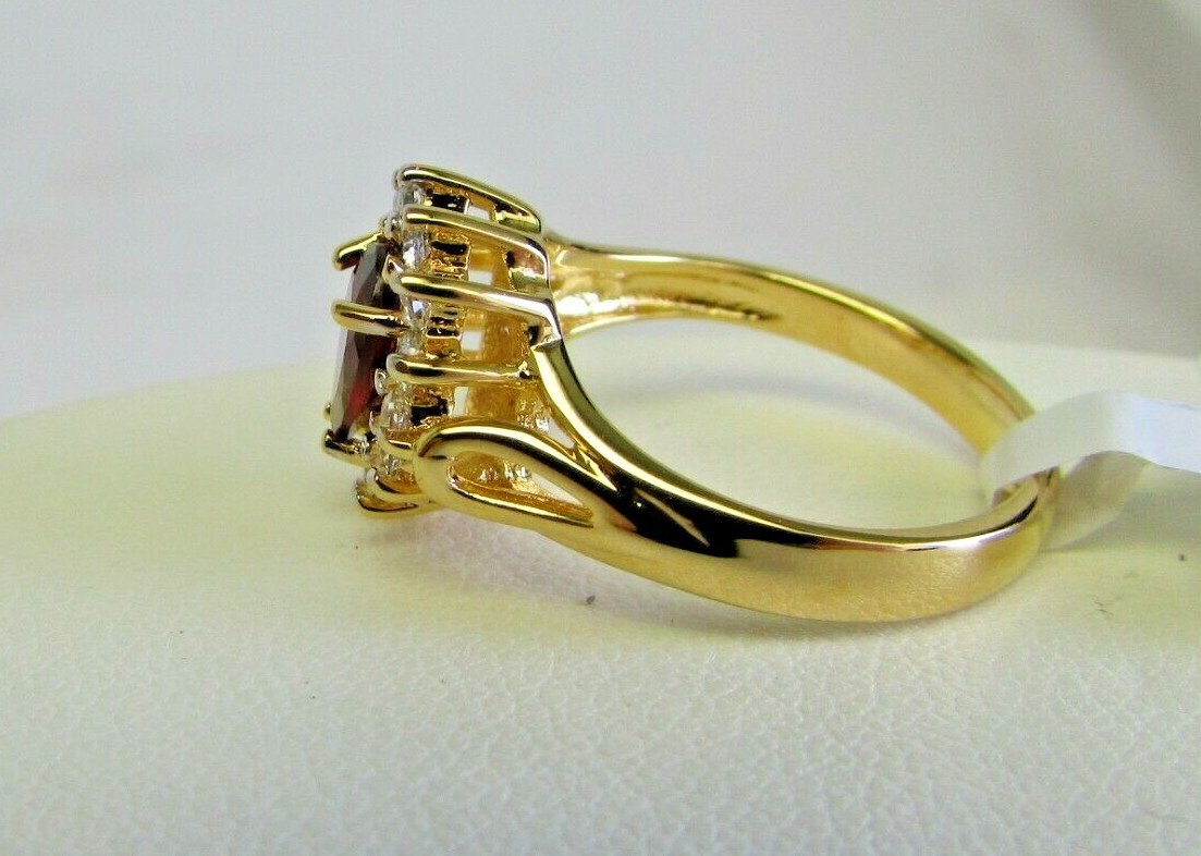 Allison Reed Gold Tone Garnet Ring Size 7 (O45 1617 05) NEW