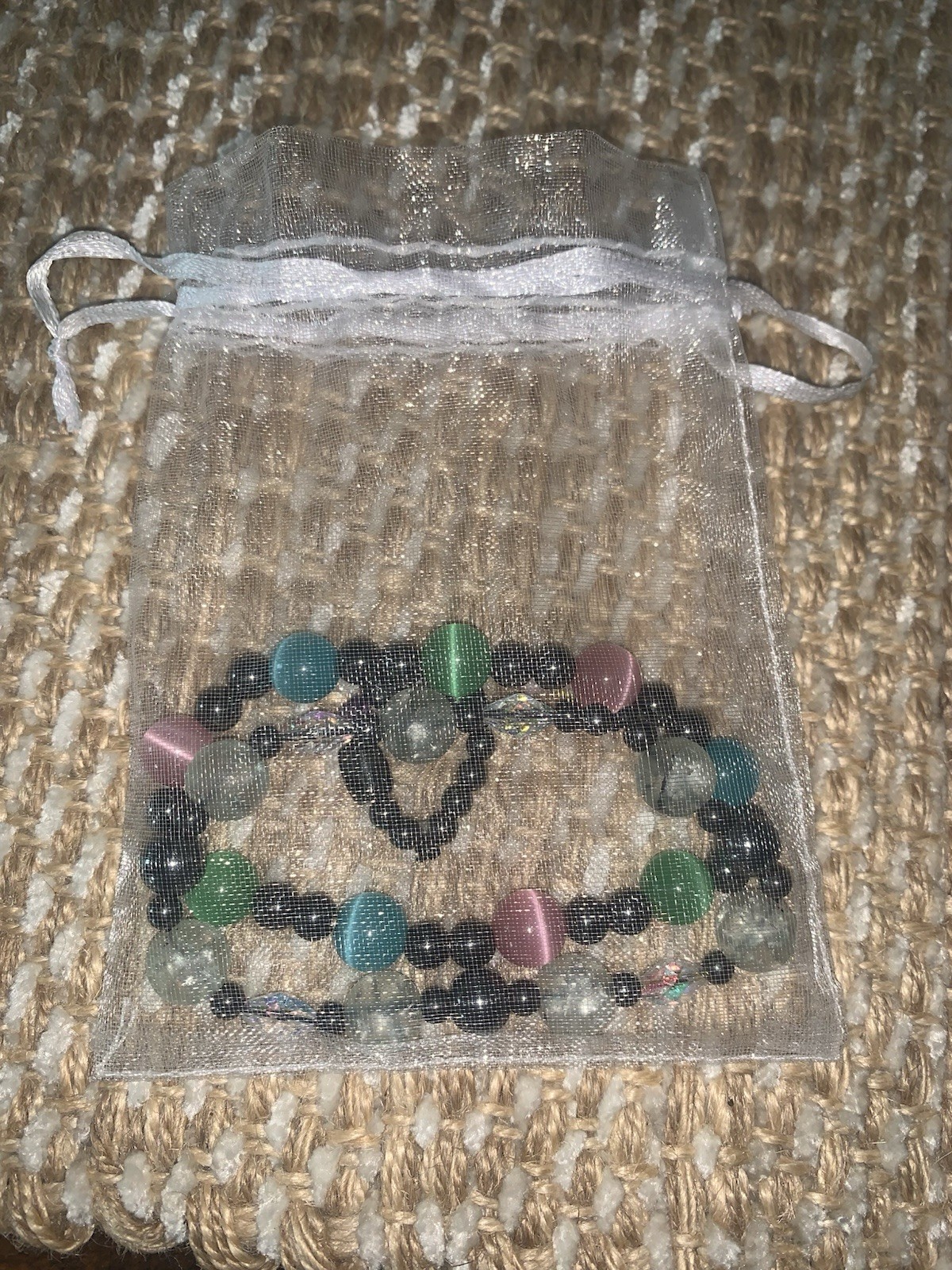 Magnetic Bracelet Hematite Bead Crystal Stretch Healing Therapy Stone 2 + Ring
