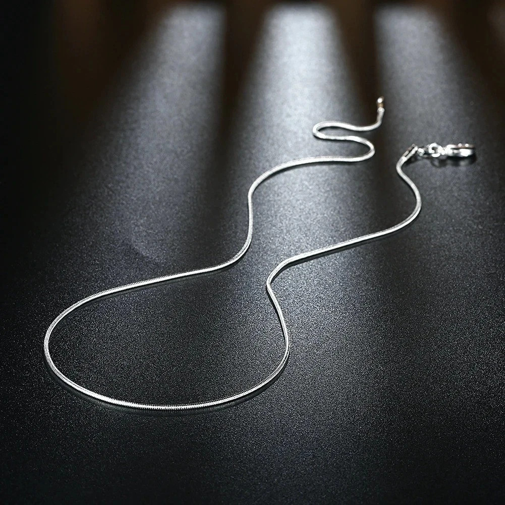 10PCS wholesale 925 sterling solid silver 1MM 16-30inch snake chain necklace