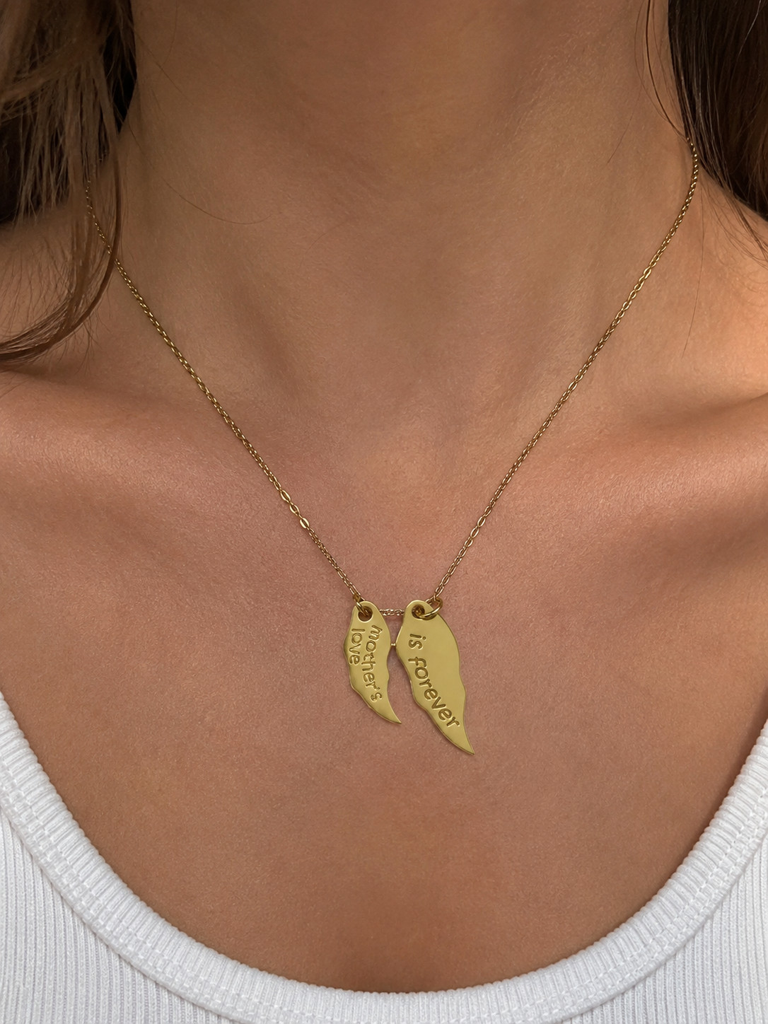 Fashion Jewelry 925 Sterling Silver Mother Daughter Leaf Pendant Thailand