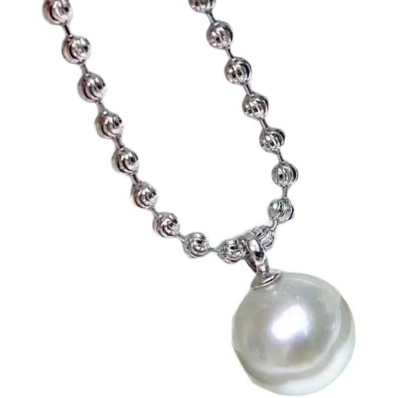 New Product Pendant AAA 10-11mm Natural South Sea Round Pearl Pendant 925s 18in