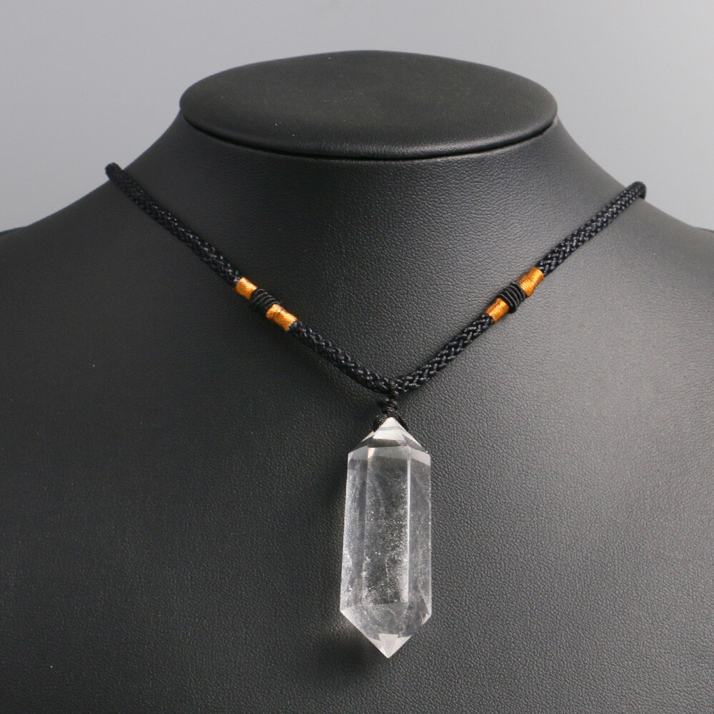 Natural Clear Quartz Crystal Pendulum Pendant Necklace Chakra Gemstone Healing