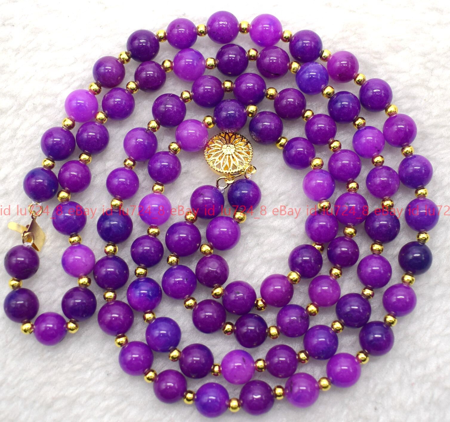 2 Rows 6/8/10/12mm Round Multicolor Jade Natural Gemstone Beads Necklace 18-19″