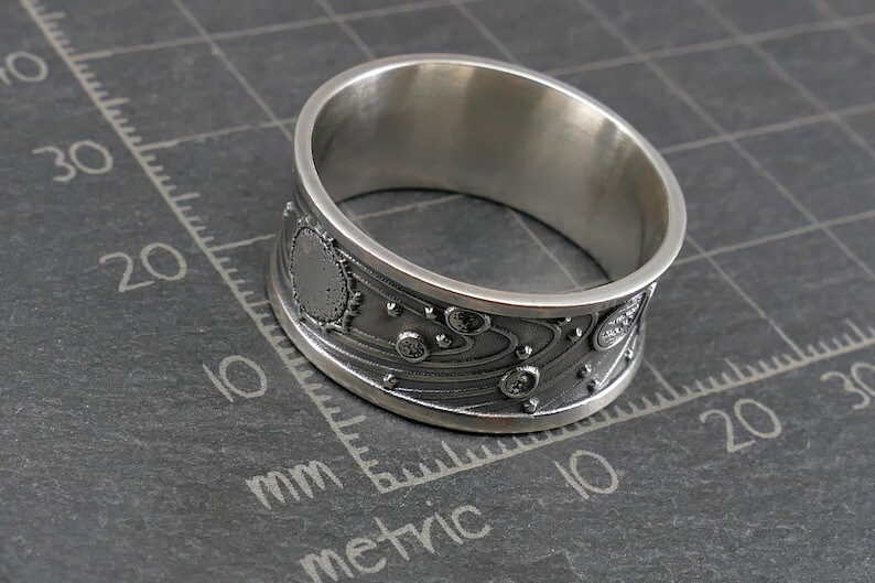 Sterling Silver Space Ring – Satellite Jewelry, Astronaut Gift, Outer Space