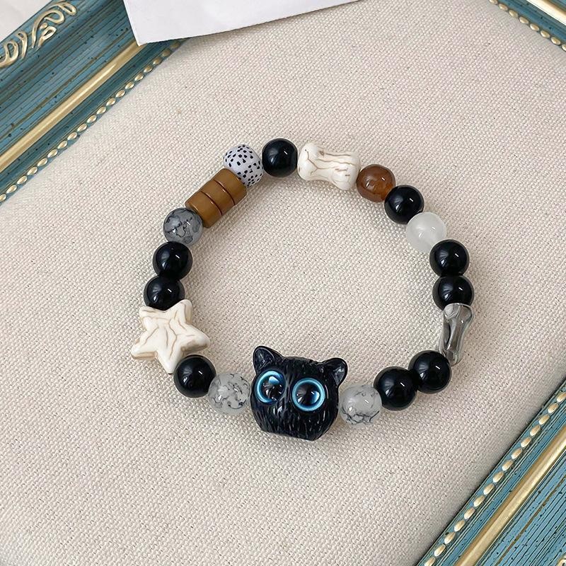 Beaded Lightweight Durable Trendy Giftable Daily-Wear Cheese Cat Beaded Bracelet