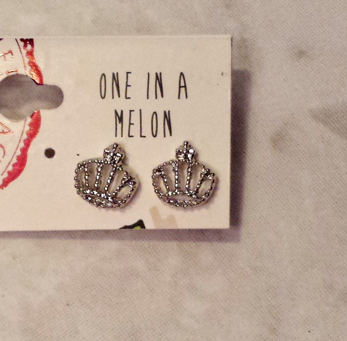 Silver Sparkly Round Rhinestone Crown & Single Stud Earrings 2 Pairs 1 Single