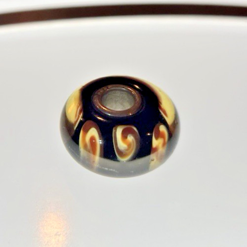 TROLLBEADS SILVER TRACE DARK LEOPARD GLASS BEAD 925 STERLING SILVER 61321