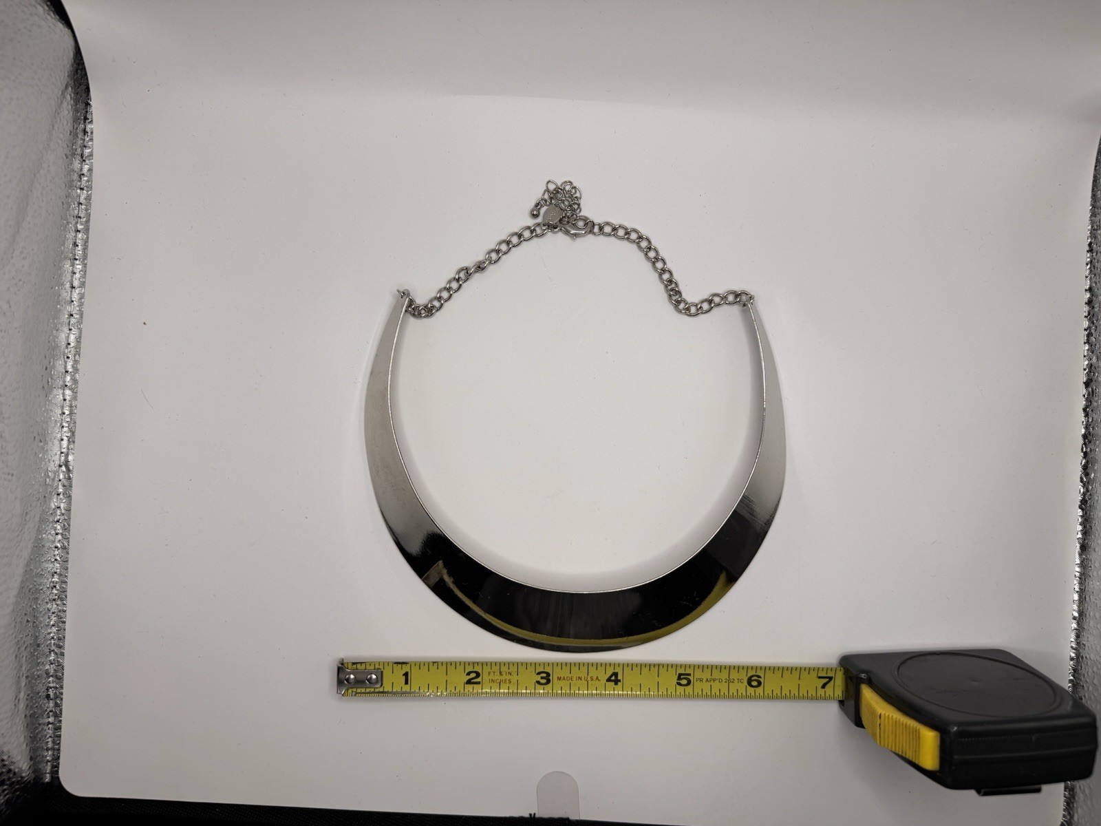 Express Chunky Silver Tone Statement Collar Necklace 2010s Modern