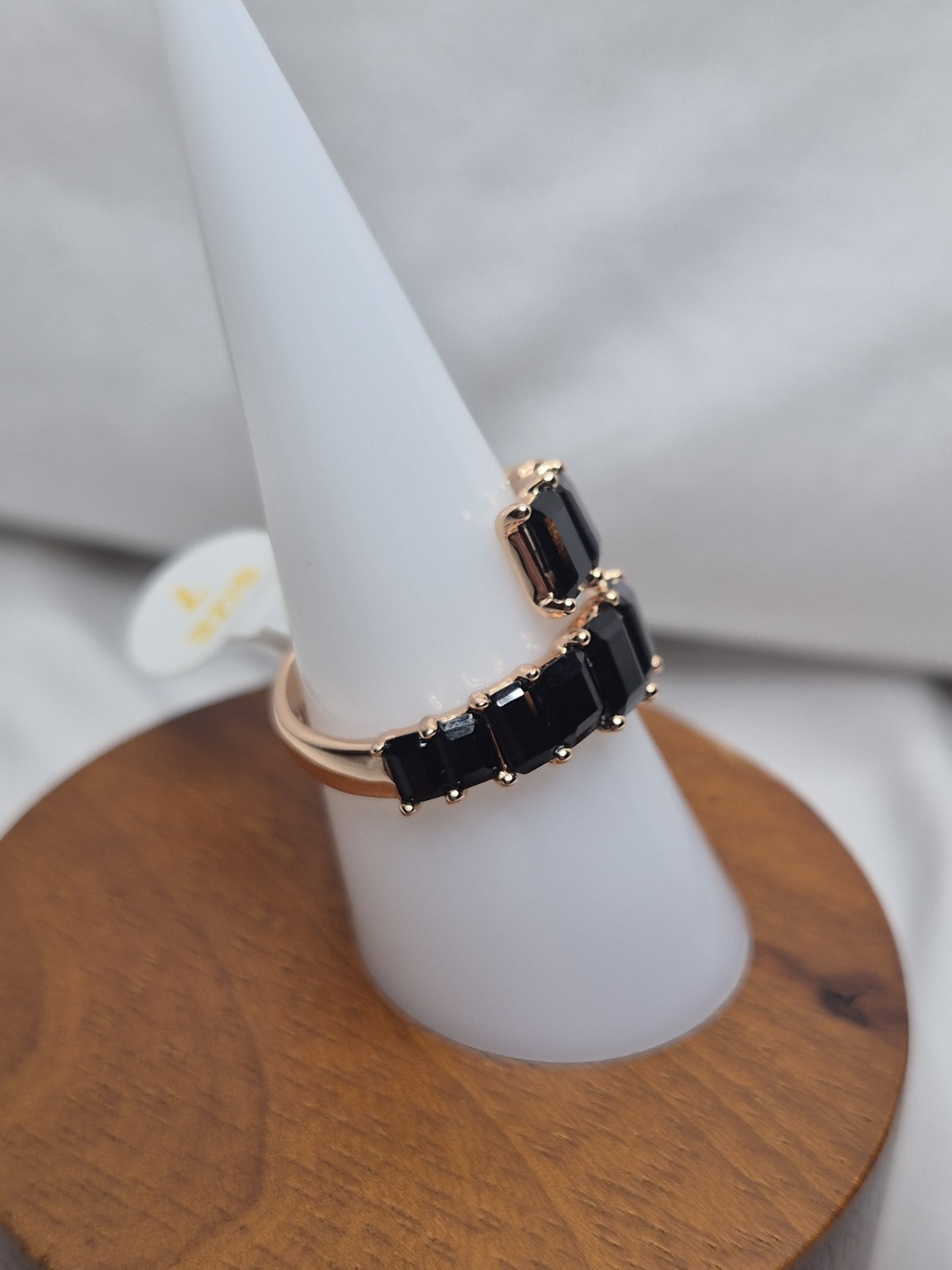 Bomb Party Ring Size 7 “Light To Trace The Way” Black Onyx On Rose Gold Plating