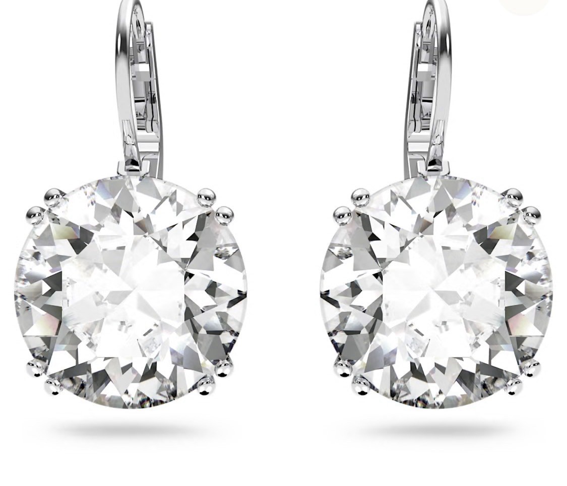 Swarovski Millenia Drop Earrings, Round Cut, White, Rhodium Plated