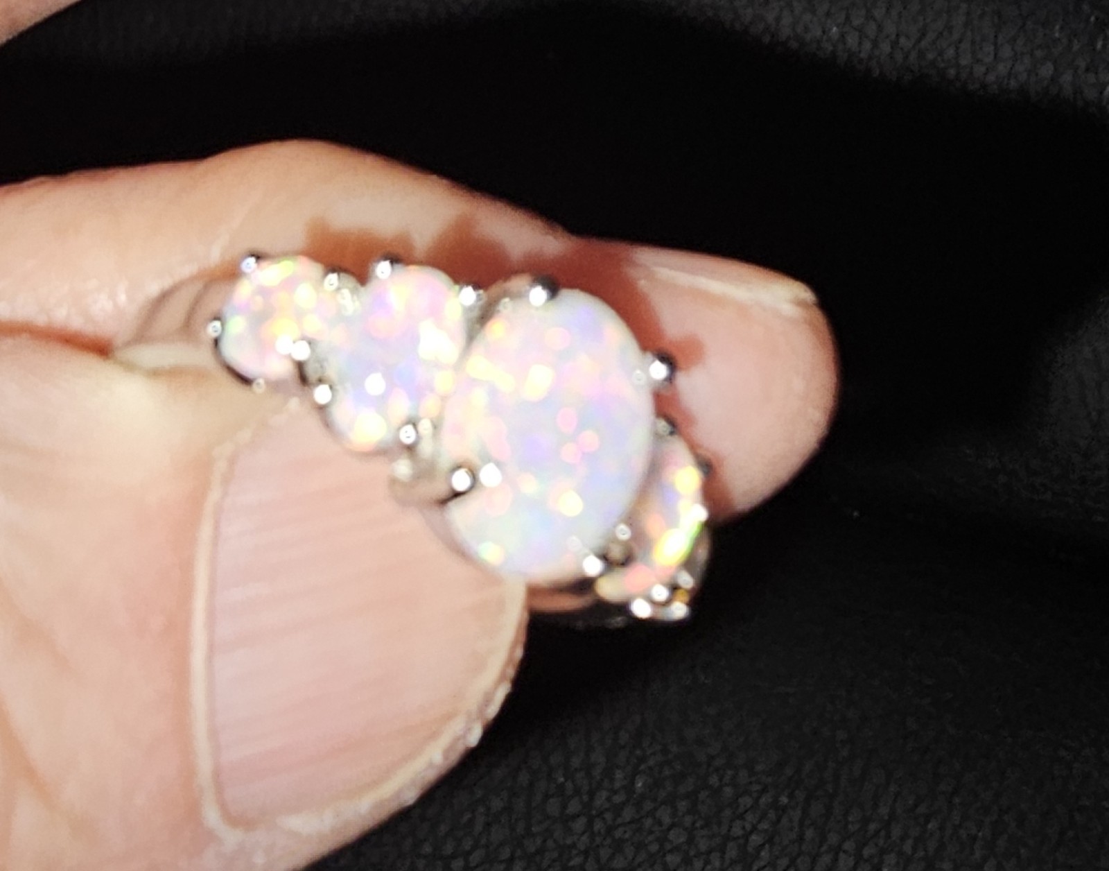 Elegant design Fire Opal Rings In Silver Ring Size 8