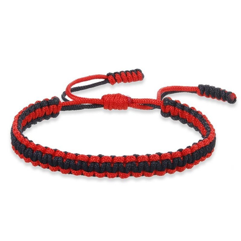 Ethnic Lucky Red Black Cord Bracelet Amulet Protection Knitted Rope Men Women