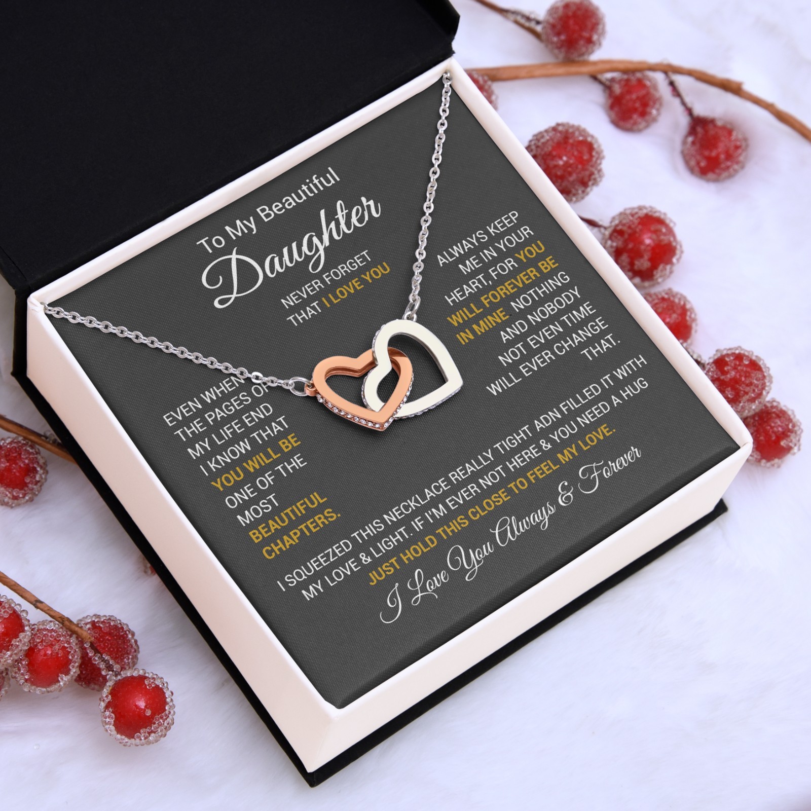 To My Daughter Necklace, Daughter Father Necklace, Daughter Gift From Dad, Mom