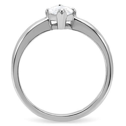 Women’s Ring, Clear CZ, Stainless Steel, Marquise Stone, Sparkling Ring, Elegant