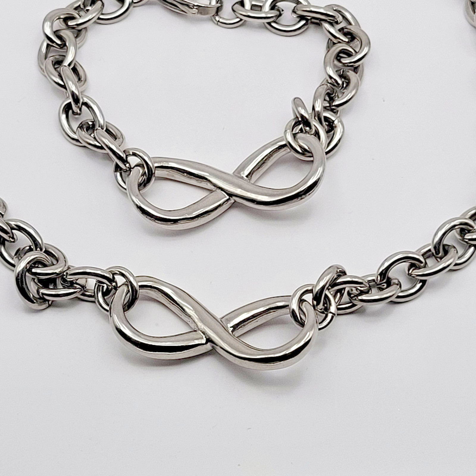 QVC Steel By Design Stainless Steel Infinite Cable Link Bracelet and Necklace