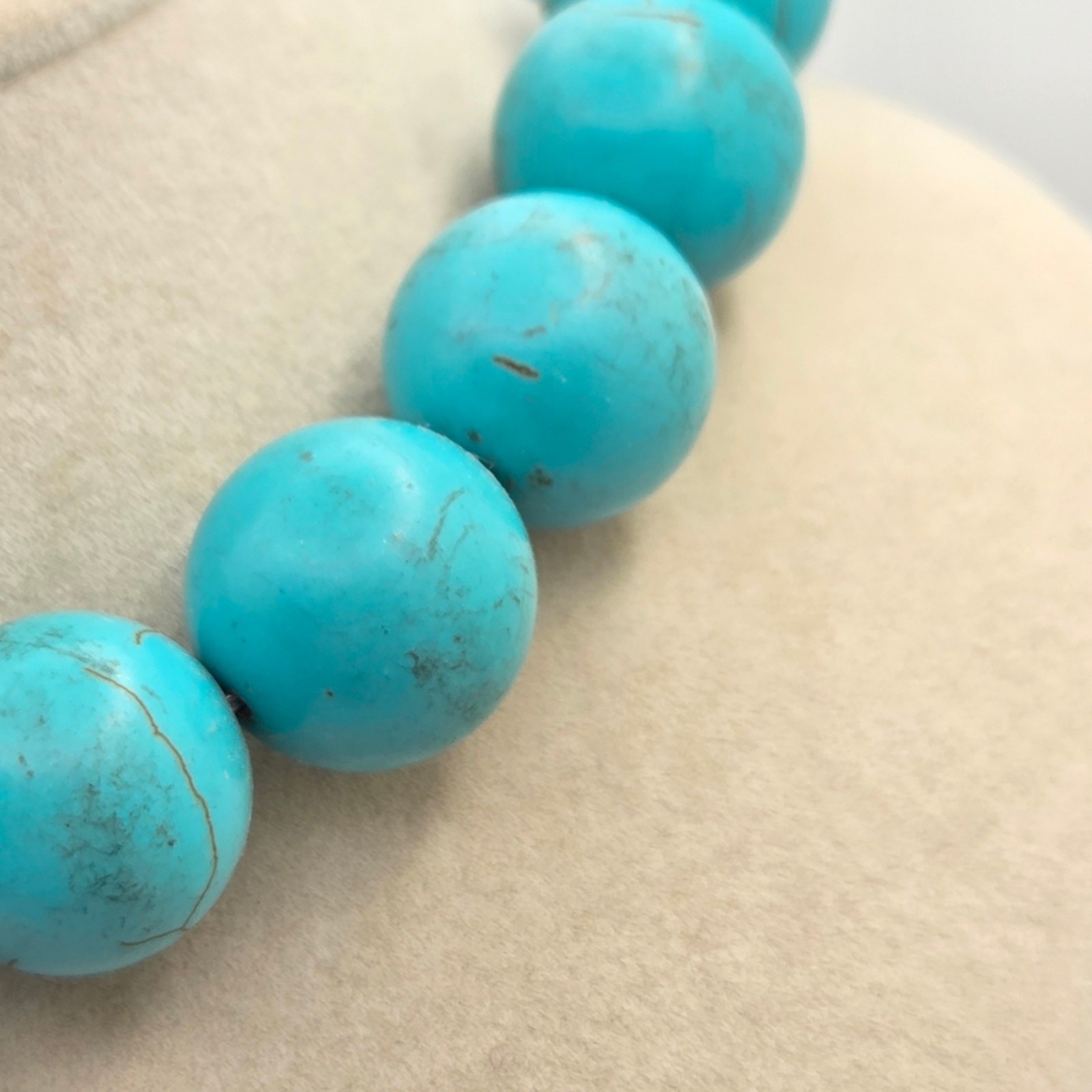 Chunky Turquoise Dyed Howlite Statement Choker Necklace 14”