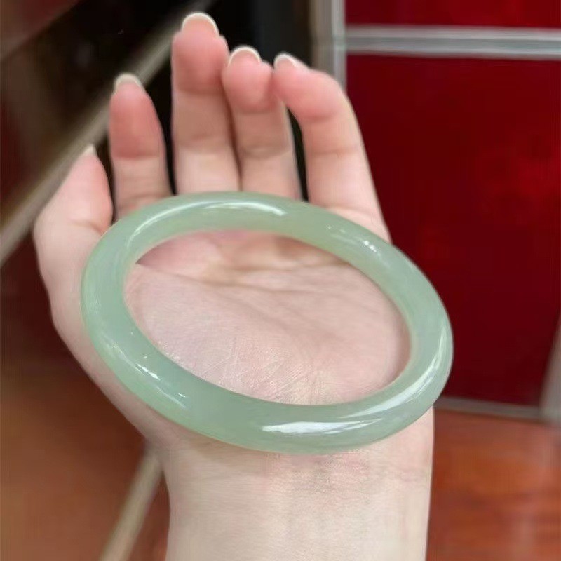 Dongling Jade Bracelet Clear Water Bracelet Lake Water Green Round Bar