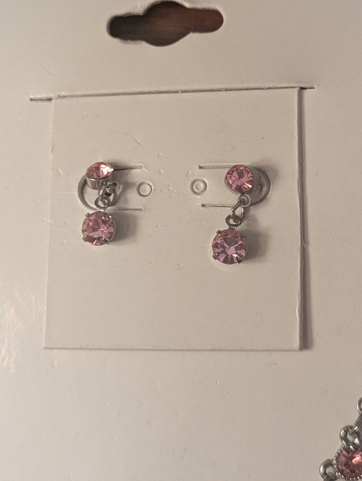Genuine Austrian Pink Crystal Floral Necklace & Earring Set Noblesse Collection