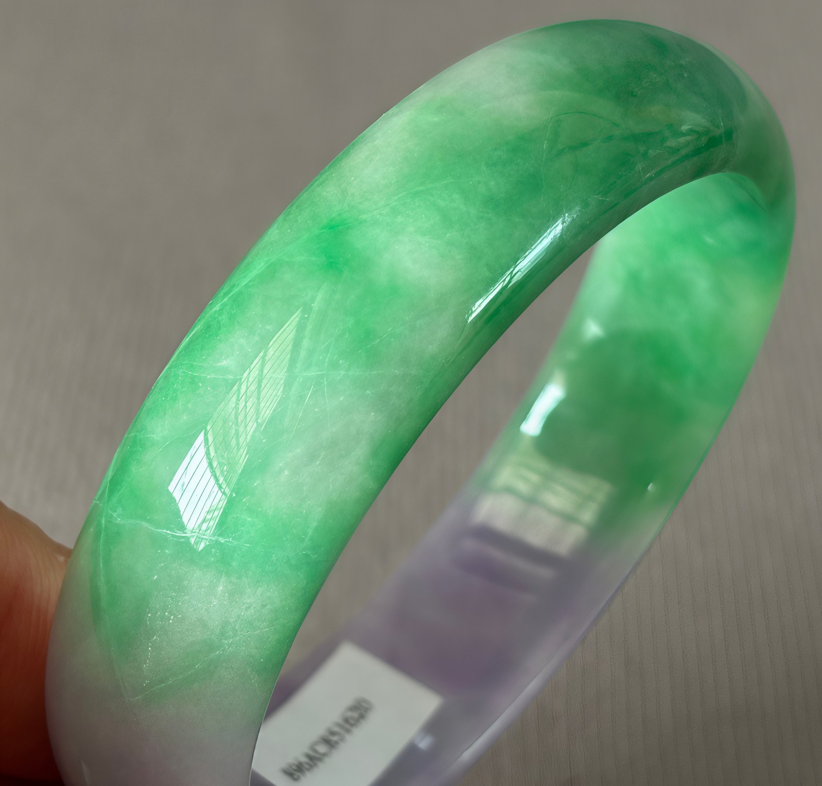 59mm Natural Green Jadeite Jade Bracelets Burma Emerald Jade Bracelet Bangle