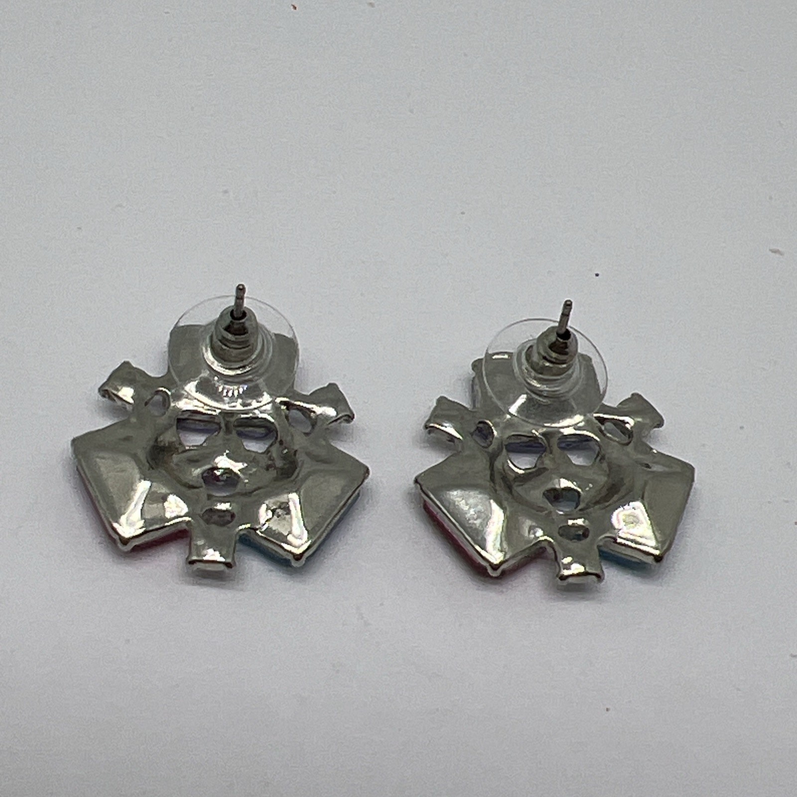 Green & Multicolor Crystal Rhinestones Pierced Earrings Set 2 Pairs