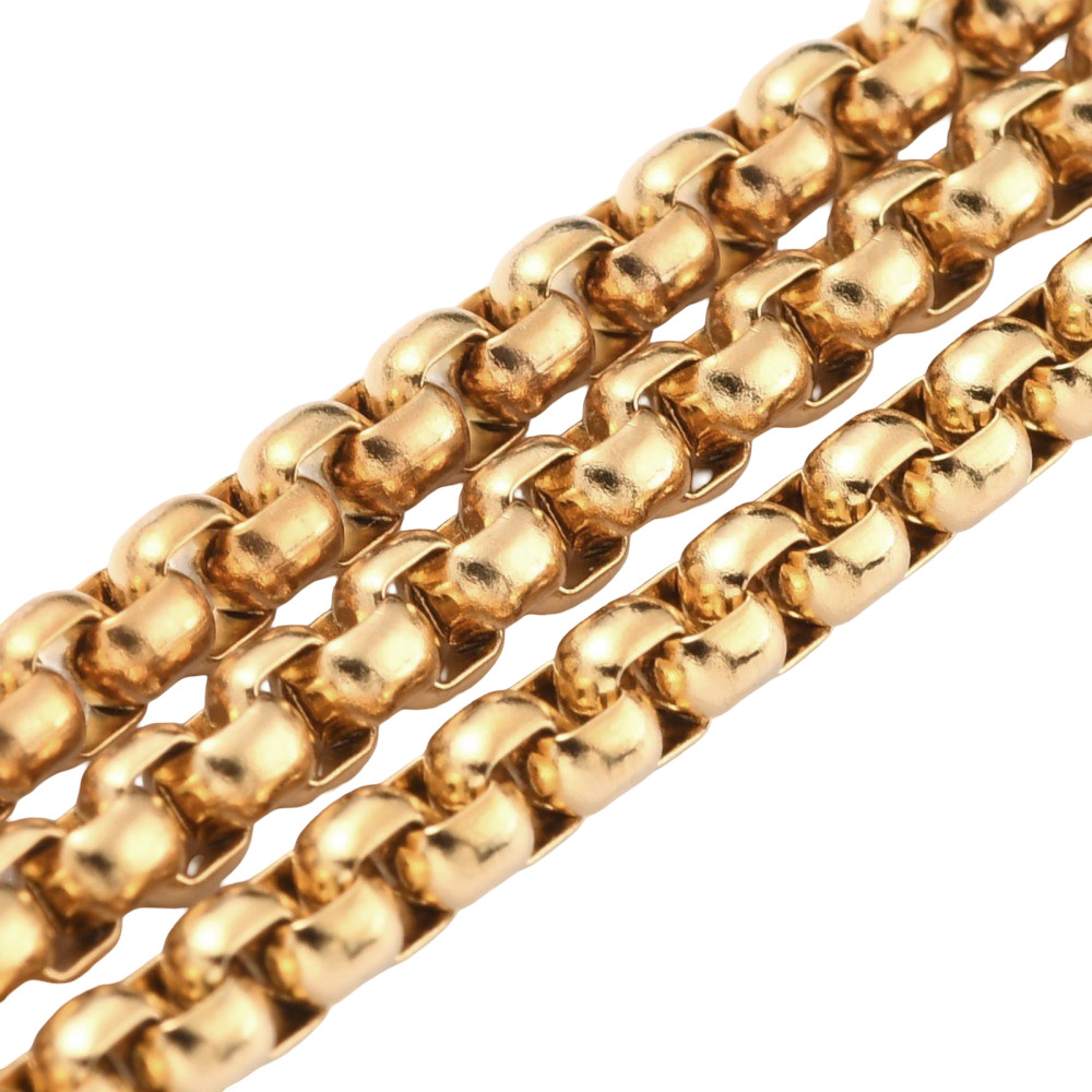 Gold Plated Stainless Steel Round BOX Chain 2.5 or 3mm any Length Made to Order