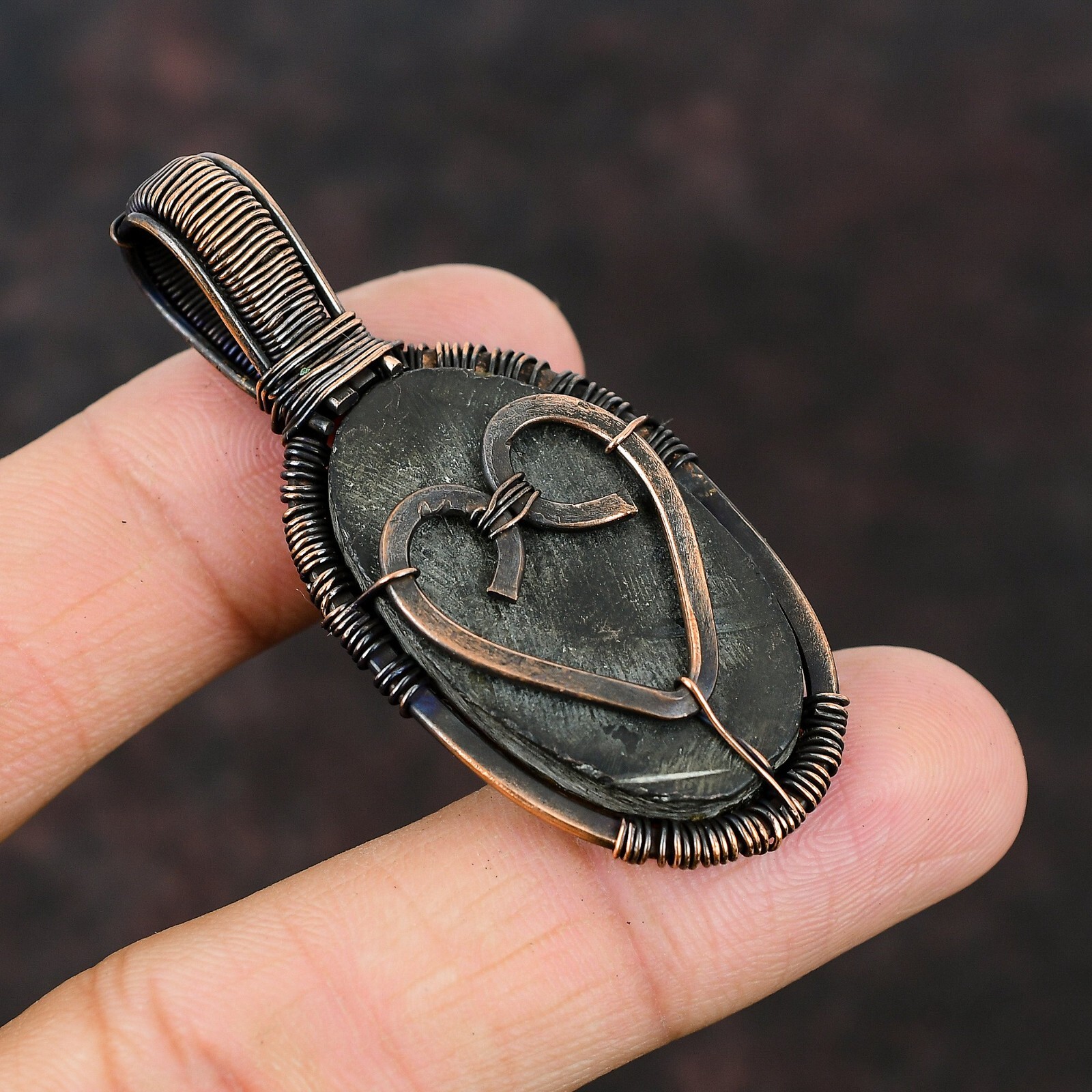 Abalone Shell Copper Gift For Love Wire Wrapped Tree Of Life Pendant 2.36″