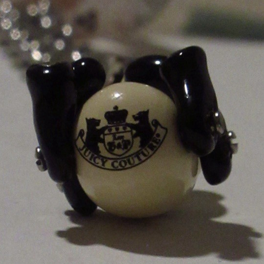 Juicy Couture Signed Panda Charm Pendant and 17in Necklace Chain