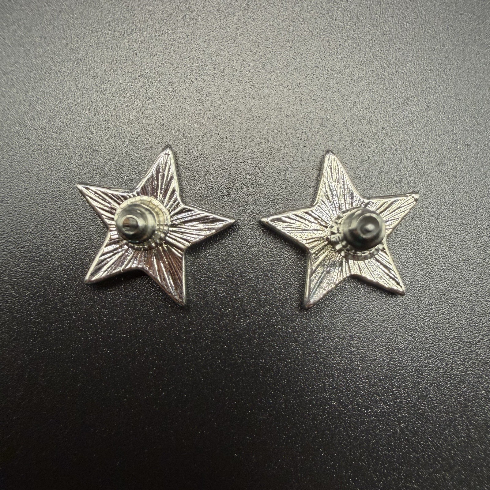 Patriotic USA Blue Enamel 5 Star Silver Tone Stud Earrings Brand New Jewelry